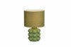 Lampka nocna stołowa ceramiczna podstawa tkaninowy abażur zielona nowoczesna designerska KATE R56481015 Rl